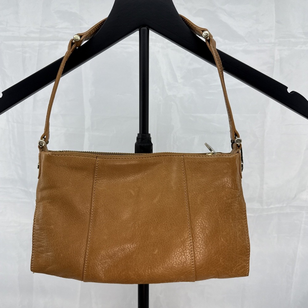 Y2K Liz Claiborne Tan Leather Shoulder Purse 3 Compartment SOFT!!!